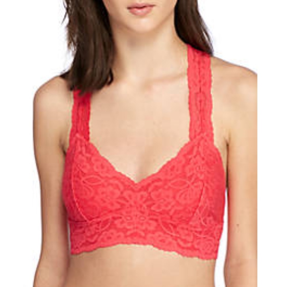 NWT FREE‎ PEOPLE GALLOON RACERBACK BRALETTE, RED BERRY Boho Chic Romantic